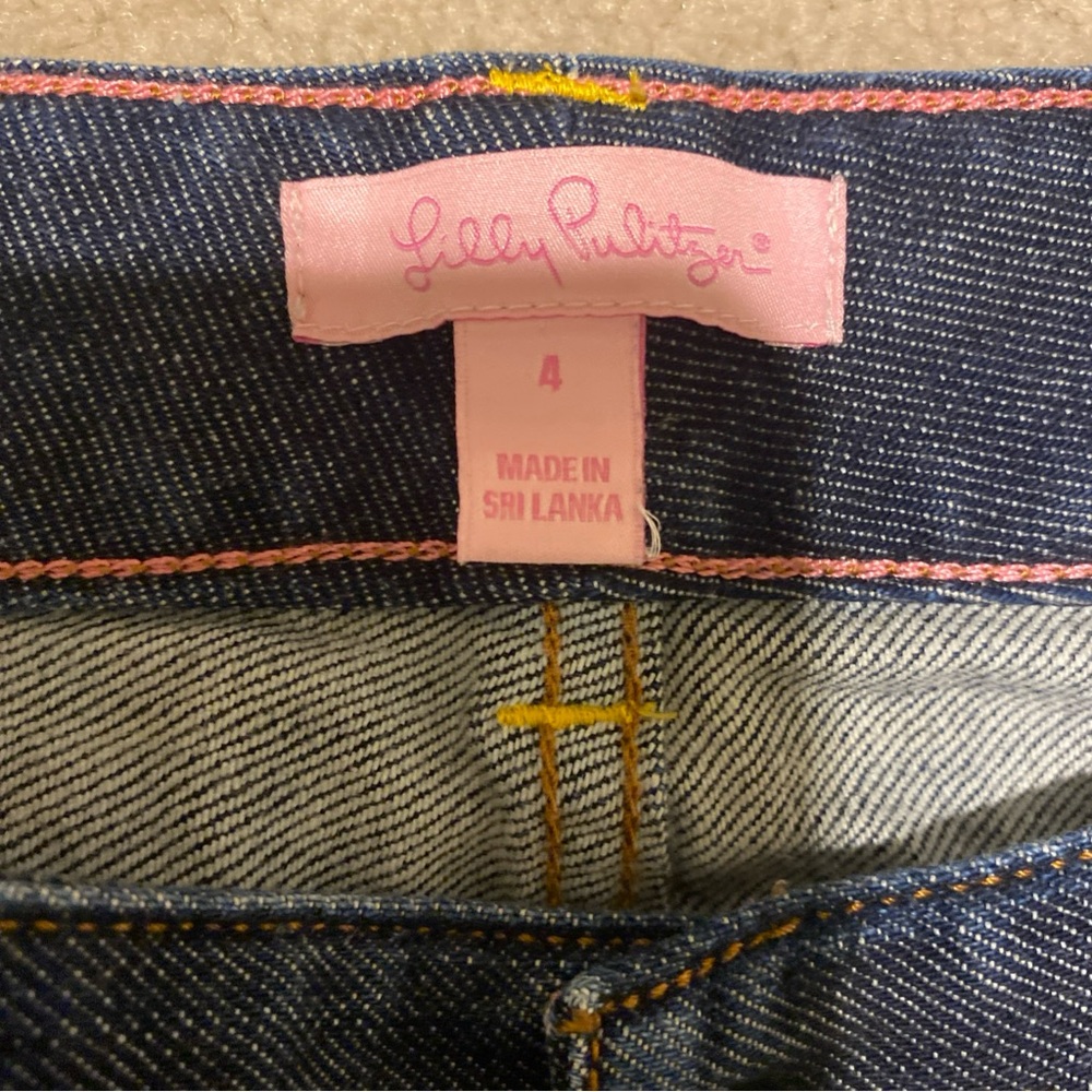 Lilly Pulitzer dark wash blue jeans, size 4 - Picture 2 of 5
